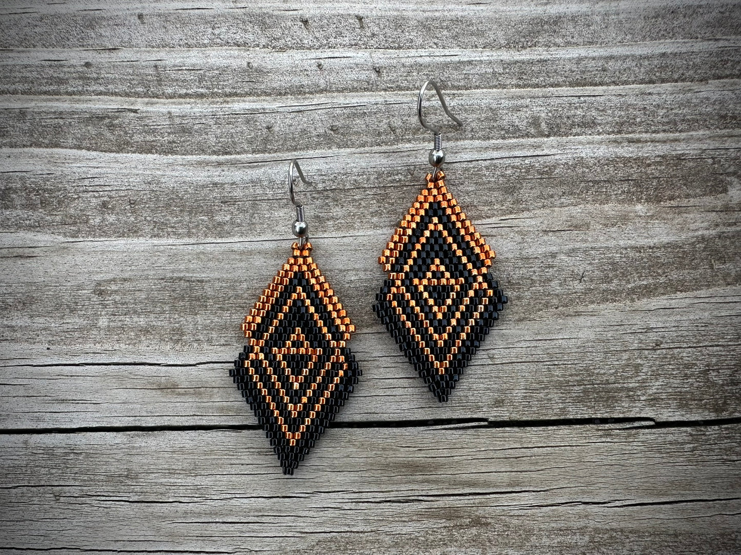 Copper deco earrings