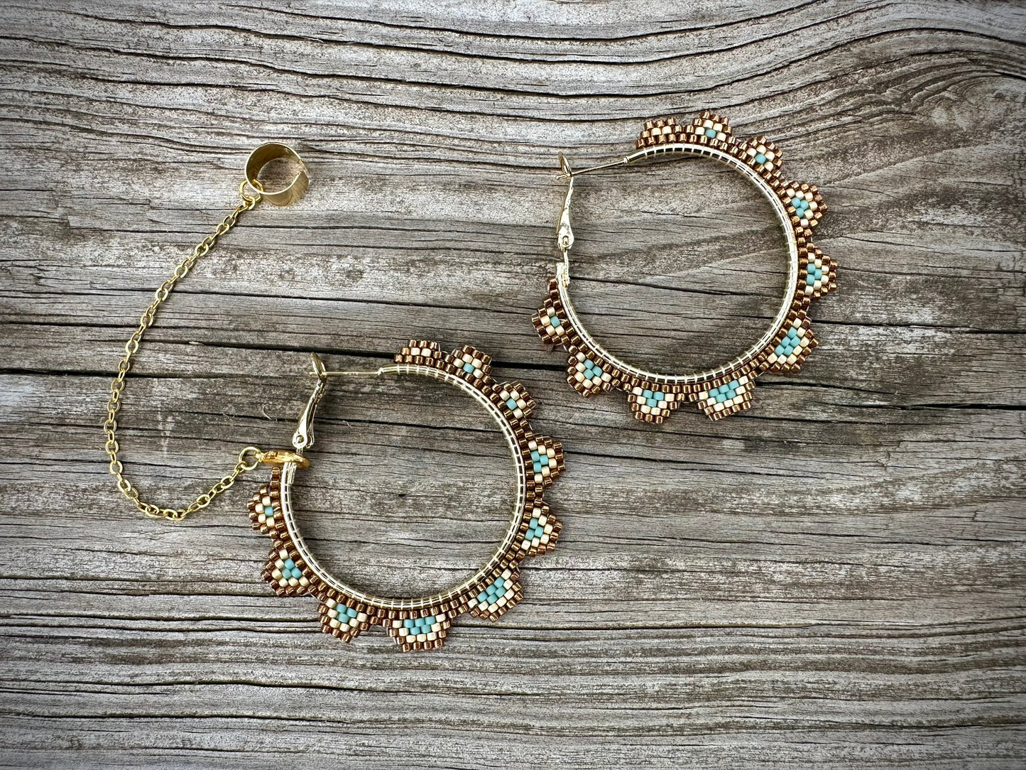 Blue cuff hoops