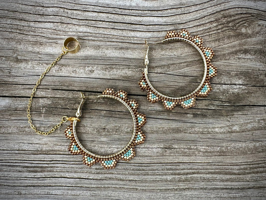 Blue cuff hoops